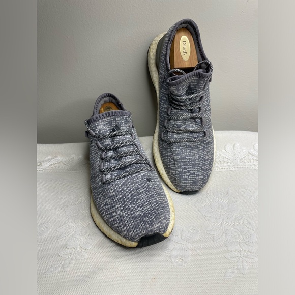 Adidas PureBoost Trace Blue White Mens Size 12 Athletic Running Shoes Sneakers - Picture 1 of 9